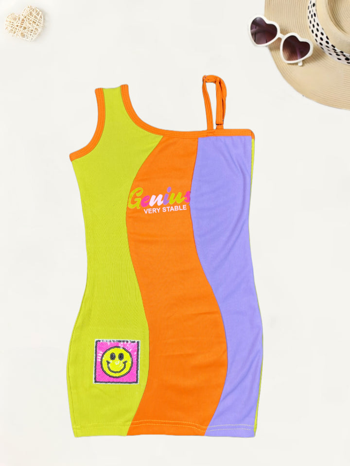Girls One Shoulder One-Piece Dress [GD-790] (2-10Years)