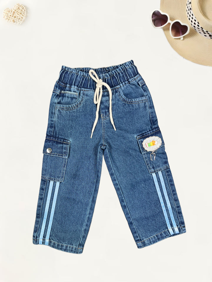 Girls Straight Fit Cargo Jeans [GJ-983] (1-12Years)