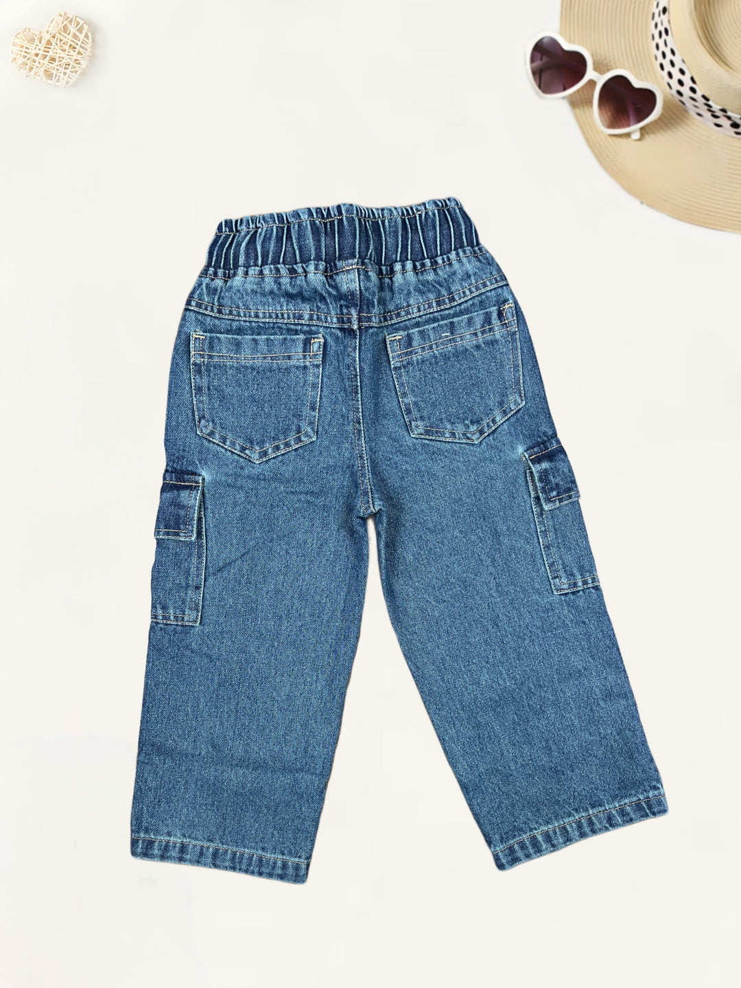 Girls Straight Fit Cargo Jeans [GJ-983] (1-12Years)