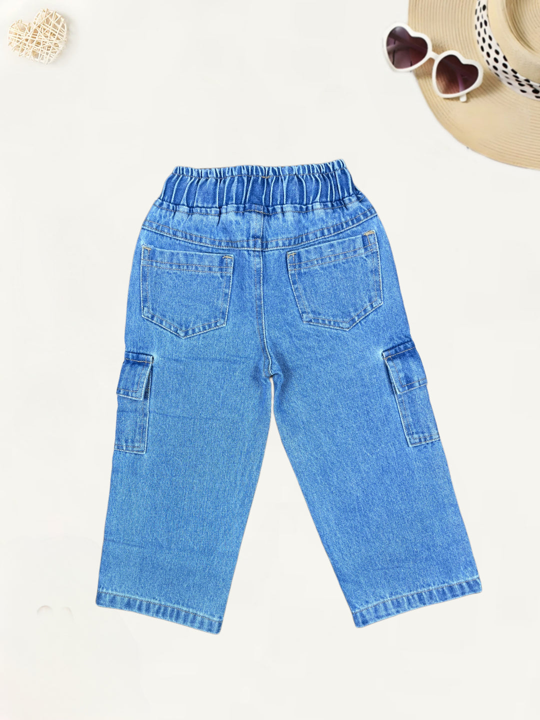 Girls Straight Fit Cargo Jeans [GJ-885] (1-12Years)