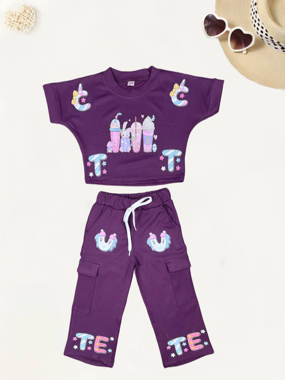 Girl's Cargo Pocket Causal Co-Ord  Set [GCS-7723] (3-11 Years)