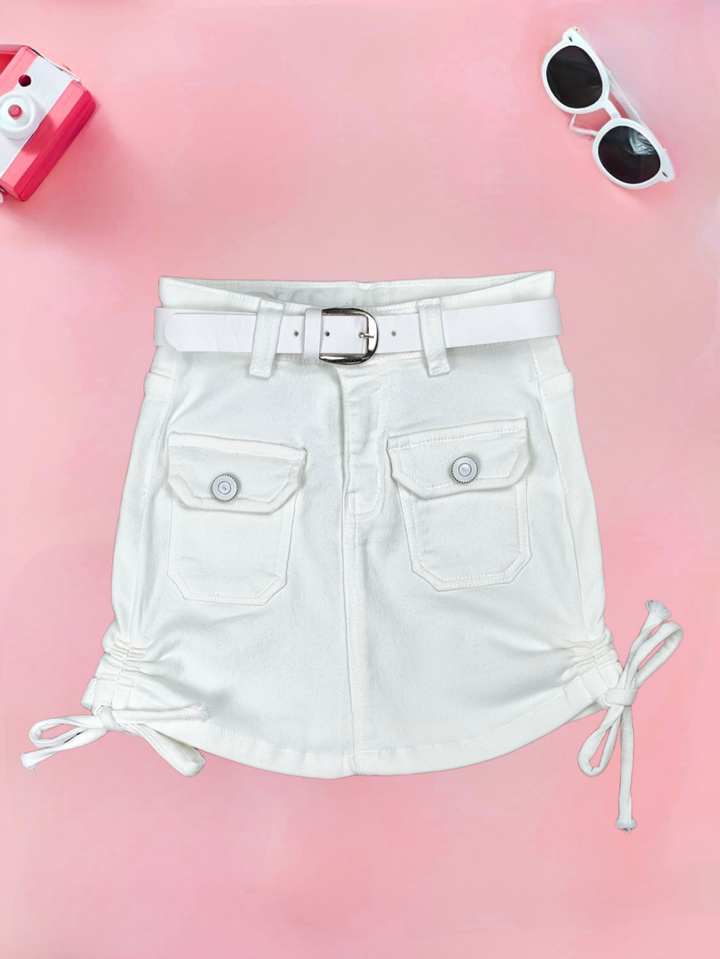 Girl's White Imported Skirt [GS-947] (4-12Years)