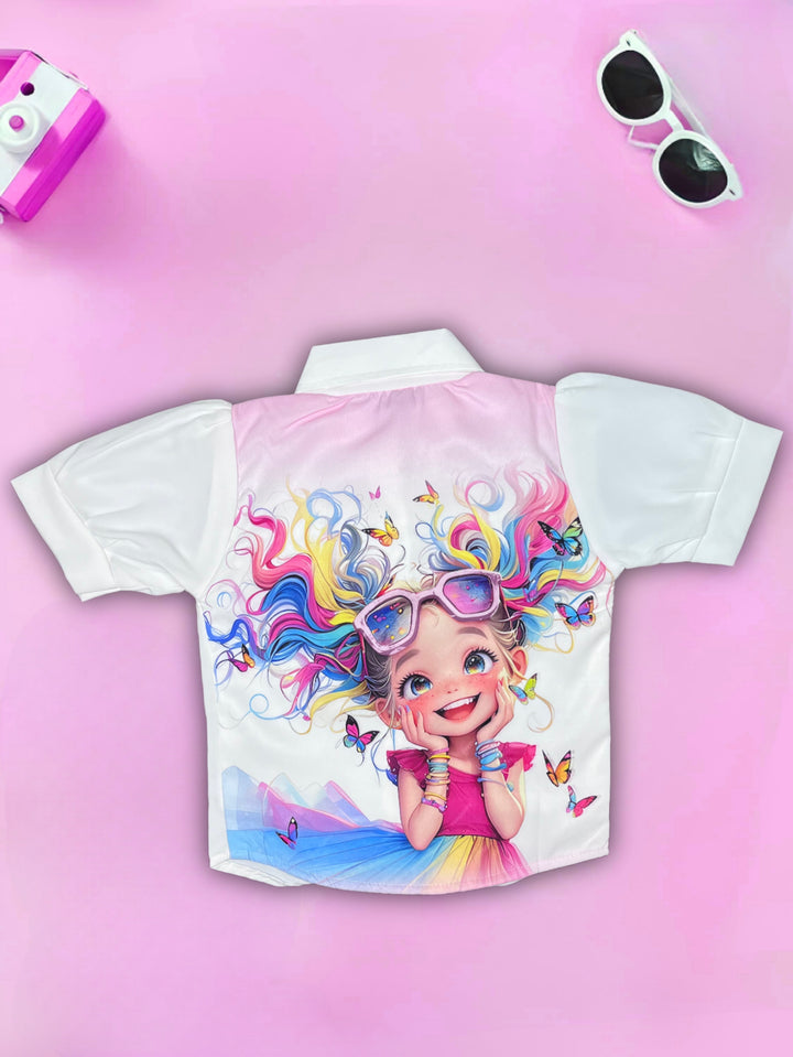 Girls Baby-Pink Imported Shirt [GT-629] [4-12 year]