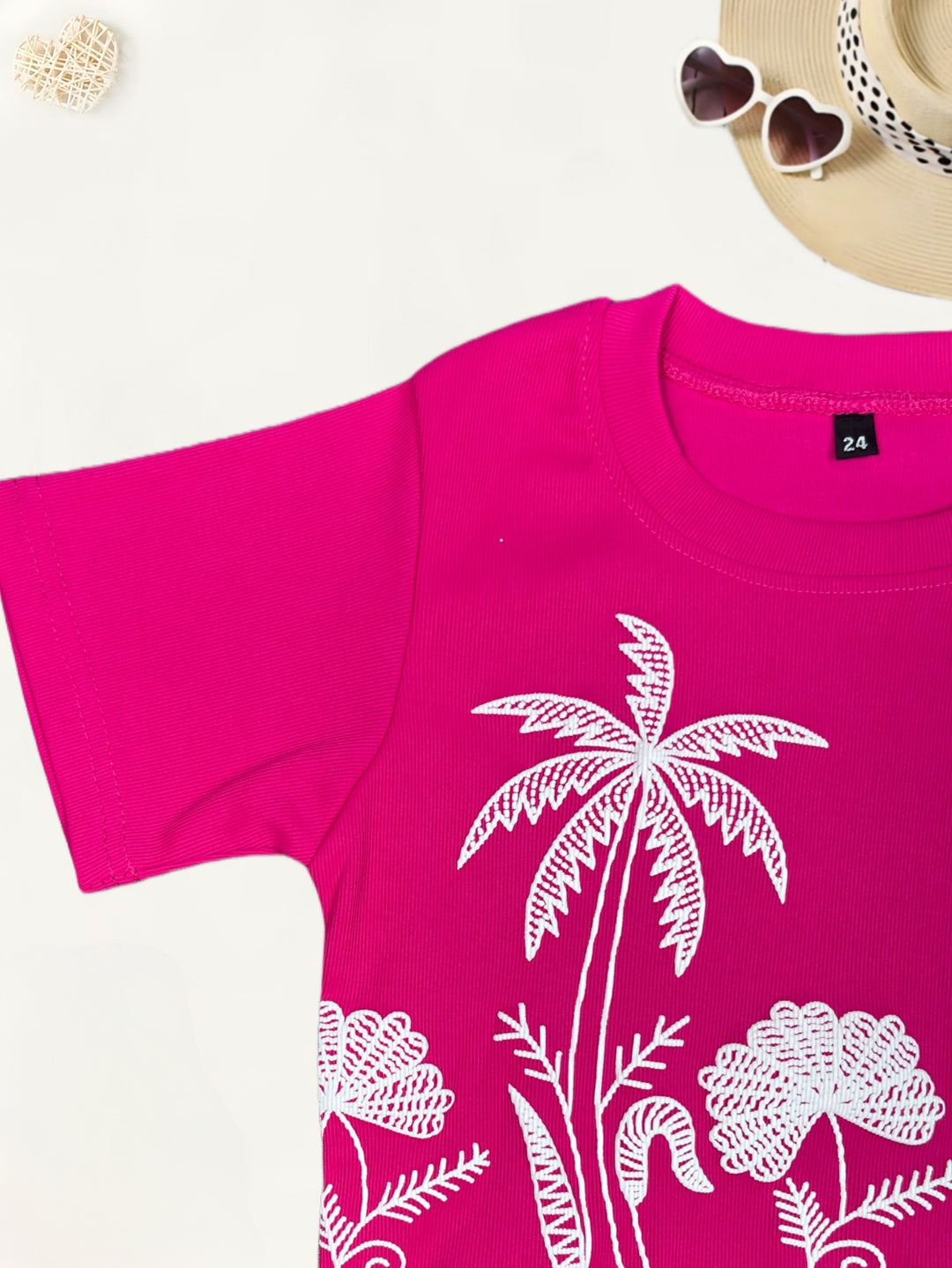 Girl's Causal Hotpink Shorts Co-Ord  Set [GCS-7668] (4-12 Years)