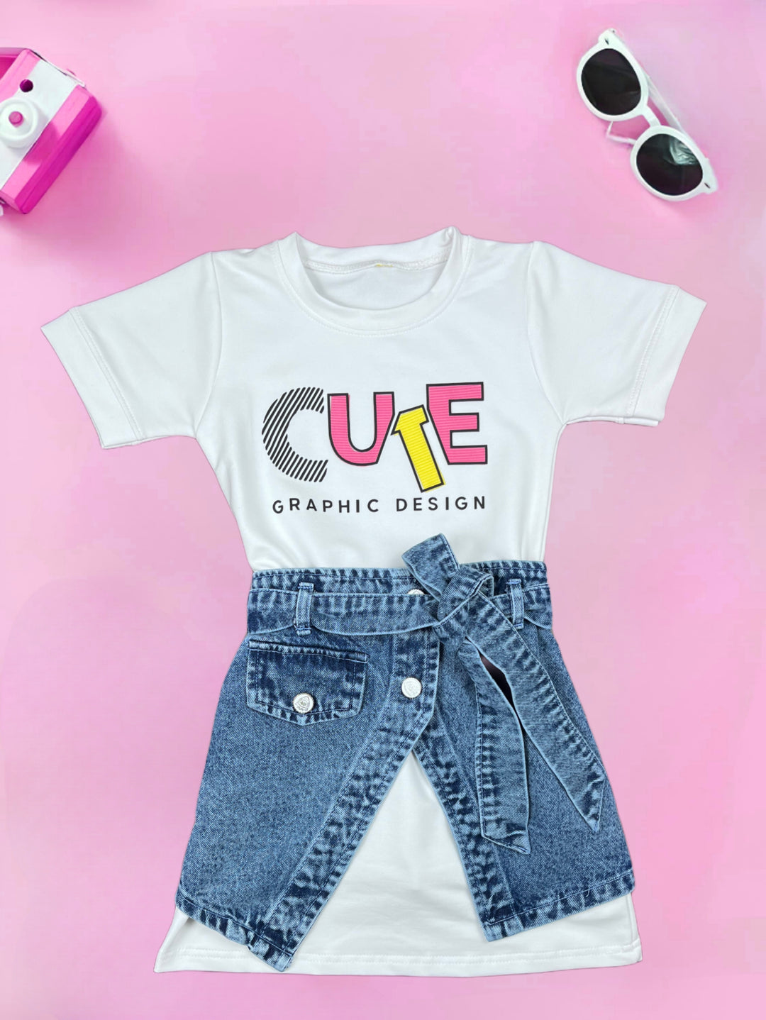 Girls White Imported Dress [GD-7634] (4-12 Years)