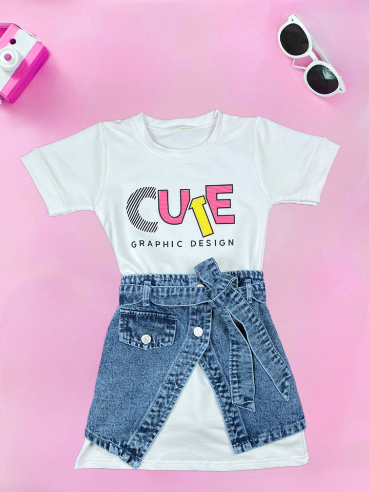 Girls White Imported Dress [GD-7634] (4-12 Years)