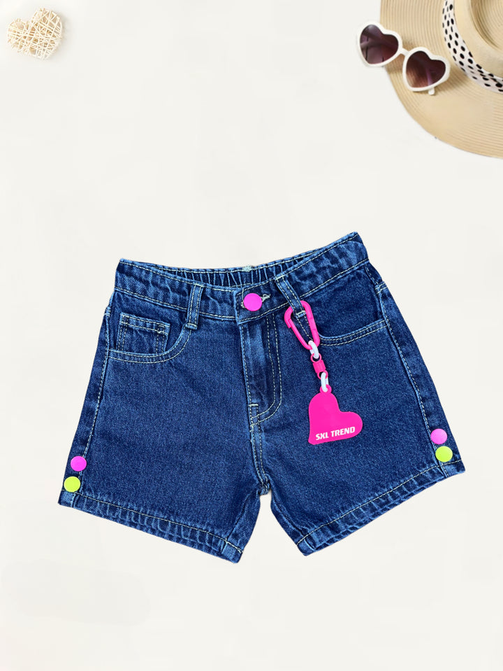 Girls Imported Blue Denim Shorts [GS-989] [9M-5Years]