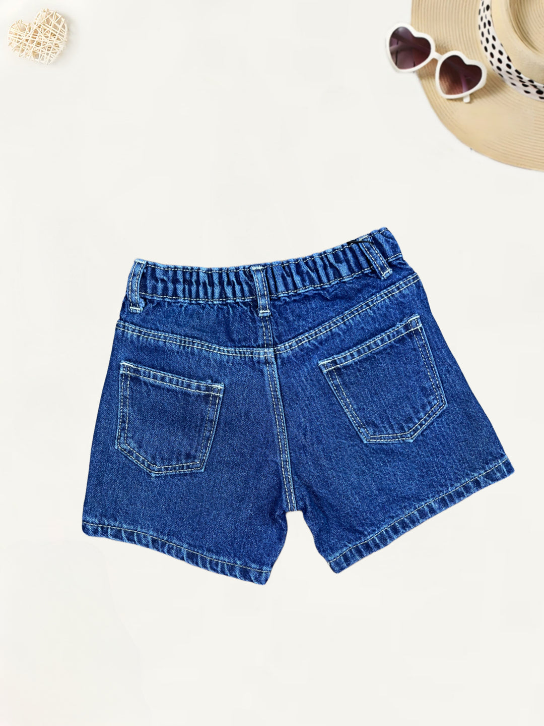 Girls Imported Blue Denim Shorts [GS-989] [9M-5Years]