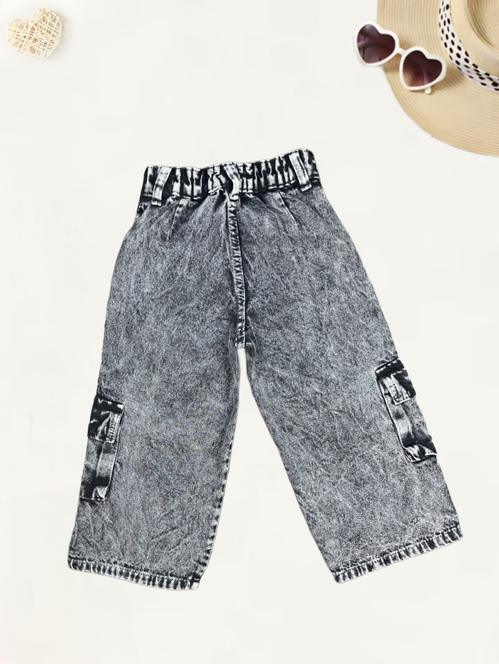 Girls Cargo Wide Leg Jeans [GJ-866] (1-12Years)