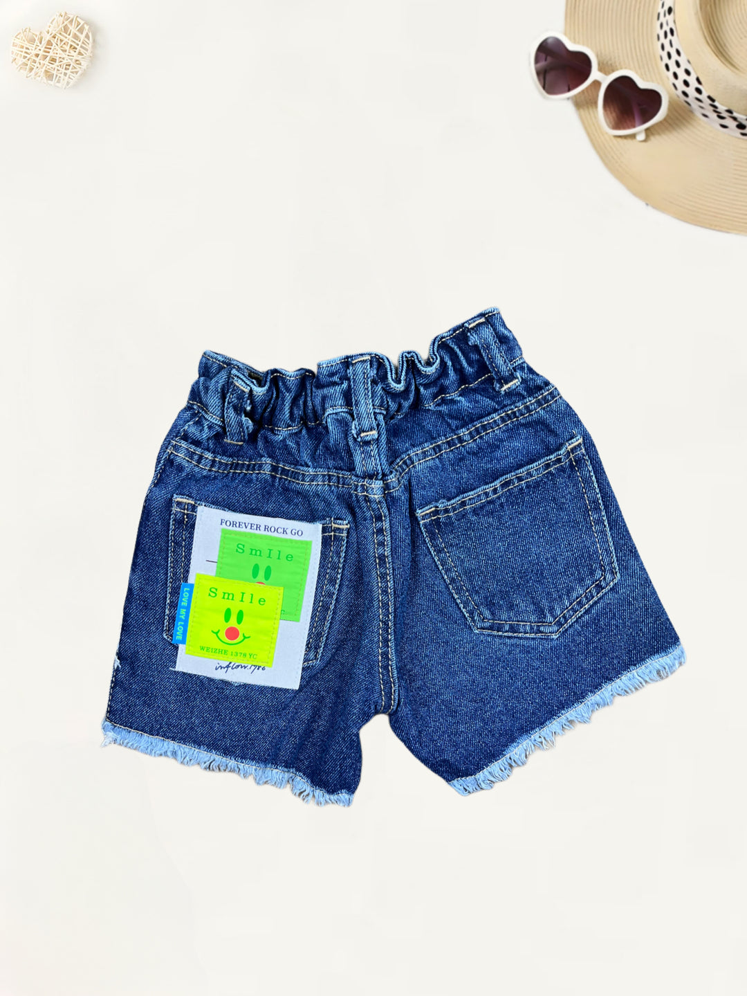 Girls Distress Blue Denim Shorts[GS-988] [4-12Years]