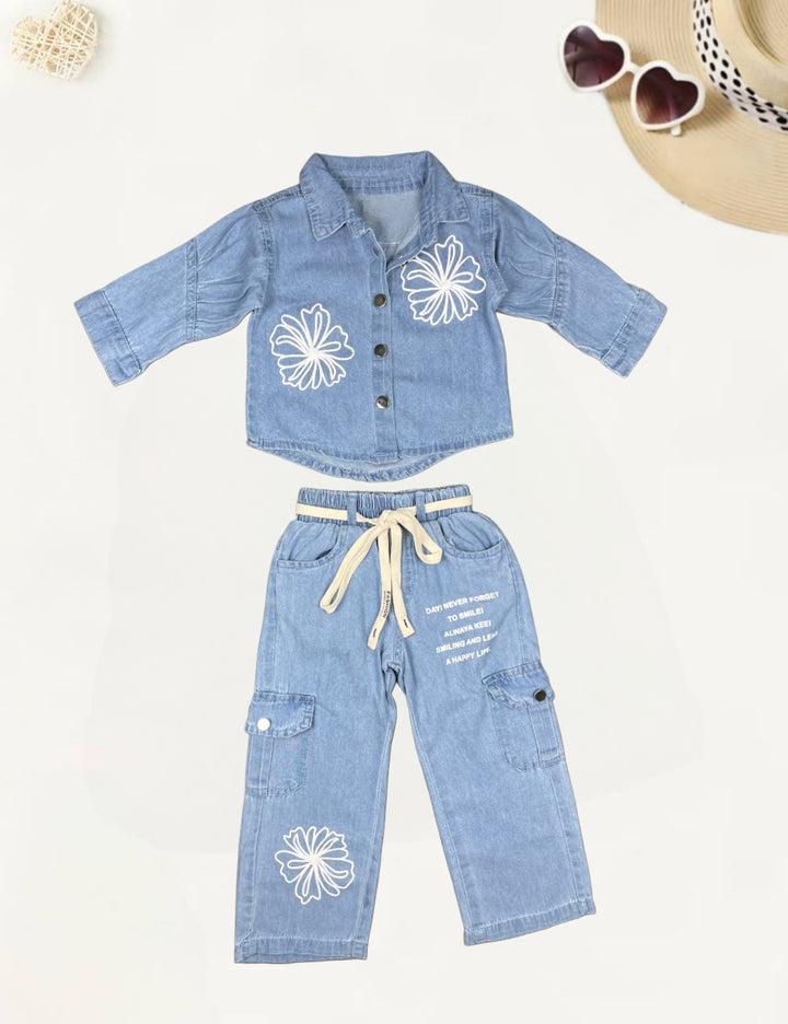 Girl's Soft Denim Co-Ord Set [GCS-7553] (4-12 Years)