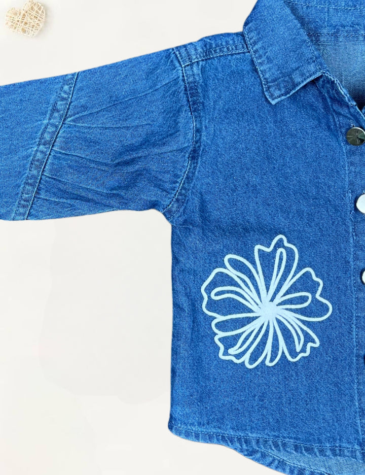 Girl's Soft Denim Co-Ord Set [GCS-7554] (4-12 Years)