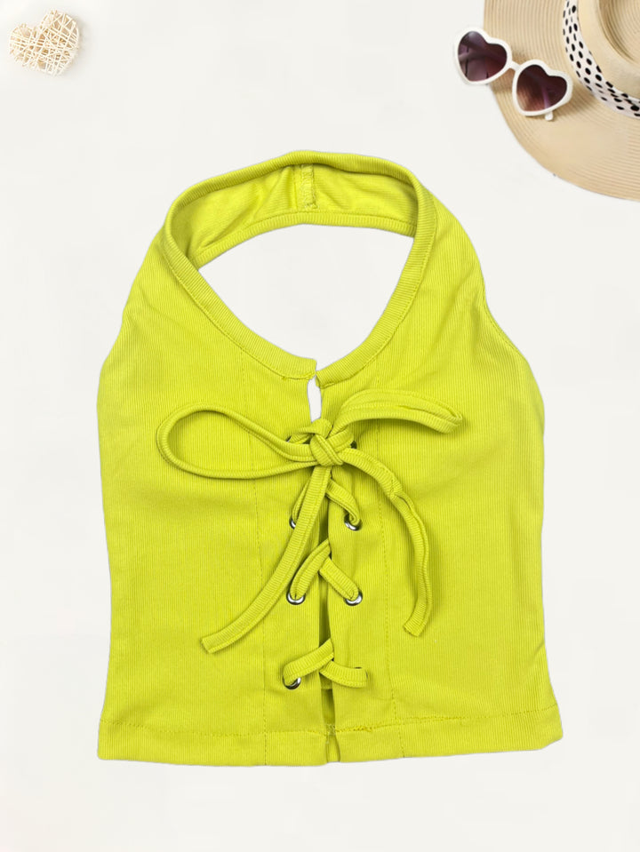 Girl Halter Neck Mustard Yellow Top [GT-613]  (3-11 Years)