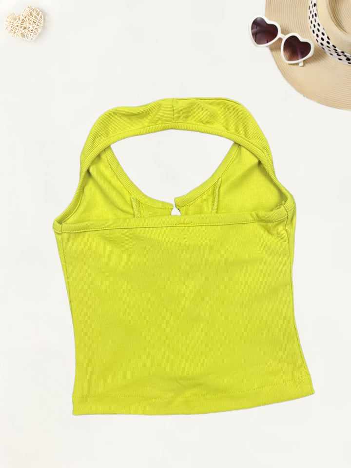 Girl Halter Neck Mustard Yellow Top [GT-613]  (3-11 Years)