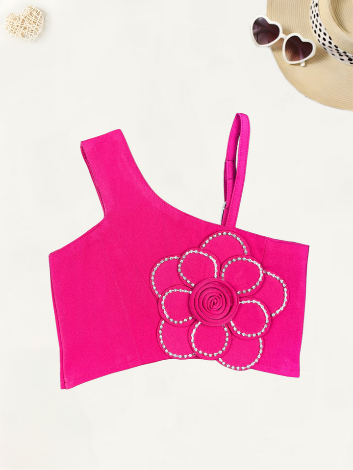 Girls Imported One-Shoulder top[GT-653] [9M-7 Year]
