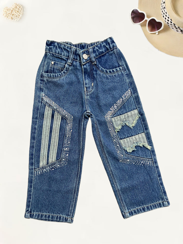 Girls Embellished Denim Jeans[GJ-932] (1-12Years)