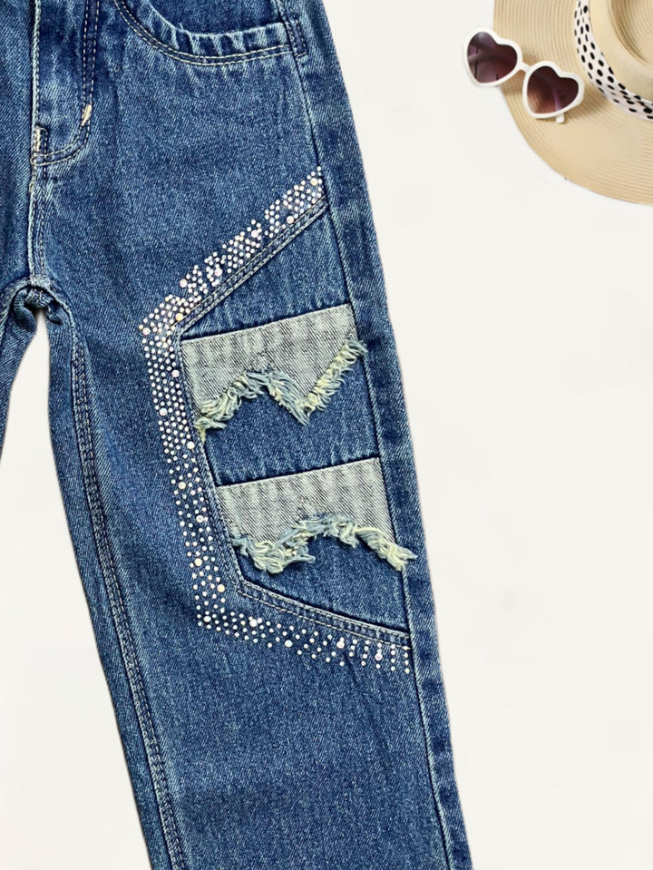 Girls Embellished Denim Jeans[GJ-932] (1-12Years)