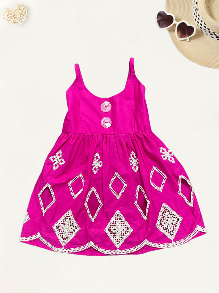 Girl's Imported Designer Hot Pink One-Peice [GD-7382] (1-6 Years )