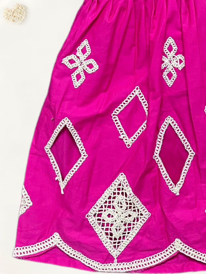 Girl's Imported Designer Hot Pink One-Peice [GD-7382] (1-6 Years )