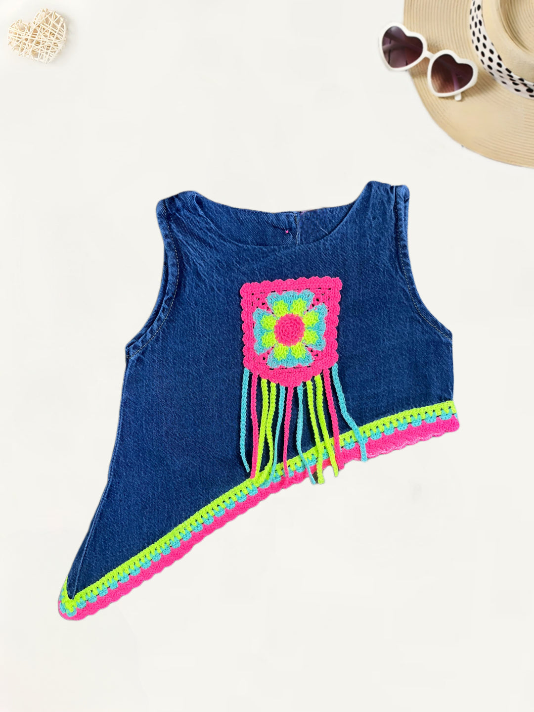 Girl's Designer Soft Denim Co-Ord Set [GCS-7373] (9M -4 Years)