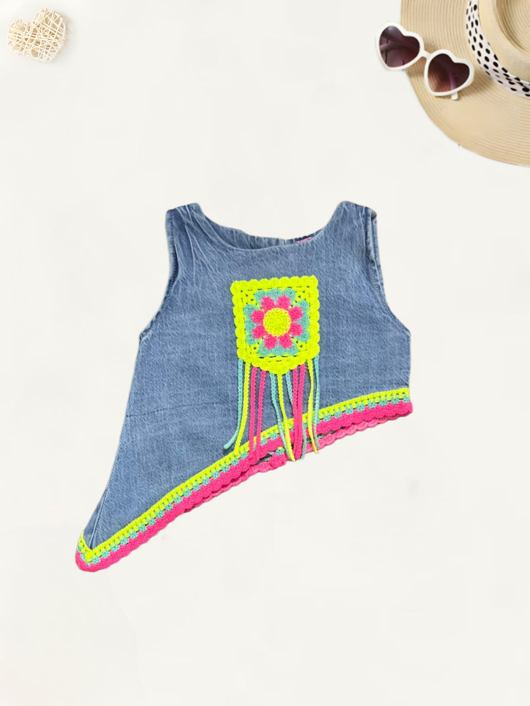 Girl's Designer Soft Denim Co-Ord Set [GCS-7374] (9M -4 Years)