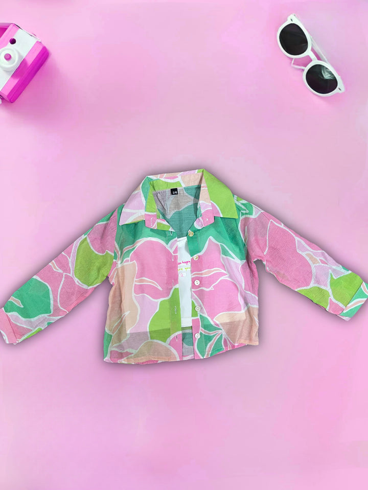 Girls Printed Shirt With Inner [GT-411] [4-12 year]