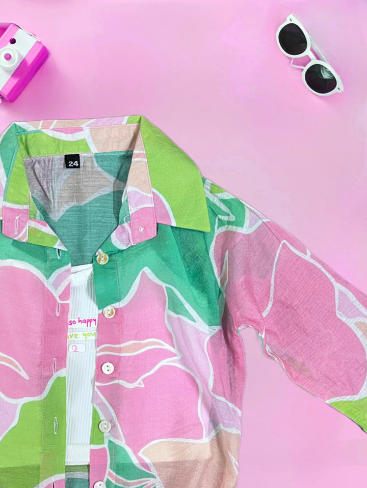 Girls Printed Shirt With Inner [GT-411] [4-12 year]