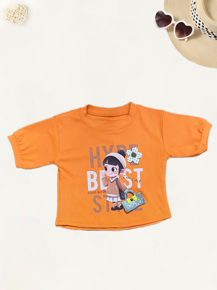 Girl's Orange Co-Ord Set  [GCS-7313] (4-12 Years)