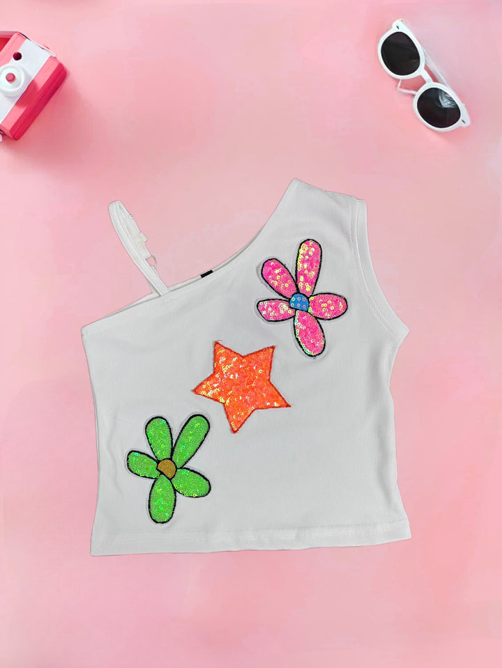 Girls  One-Shoulder Partywear Top [GT-334] [4-12 Year]
