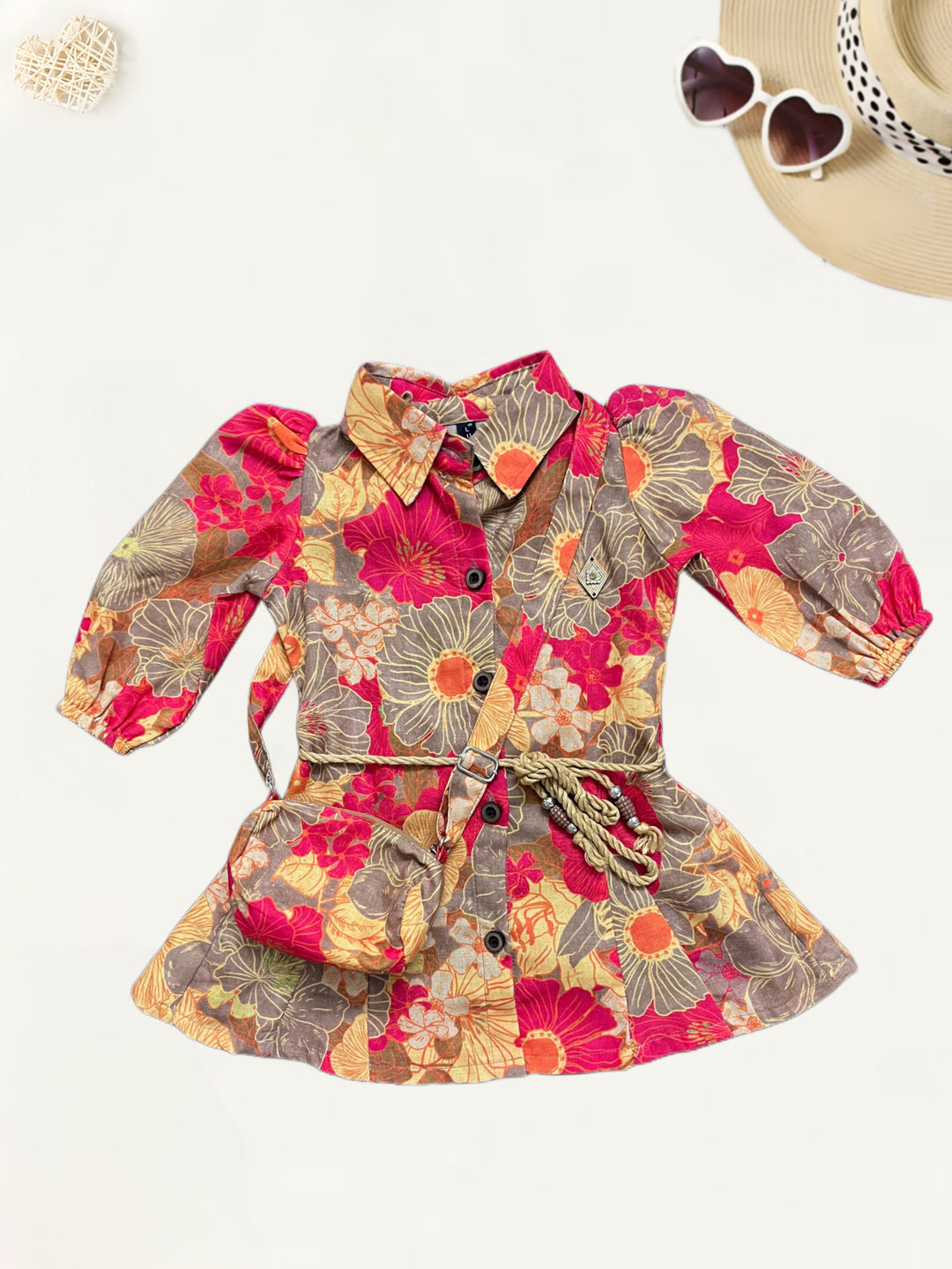 Girls Imported One-Piece Dress With Purse [GD-7287] (1-6Years)