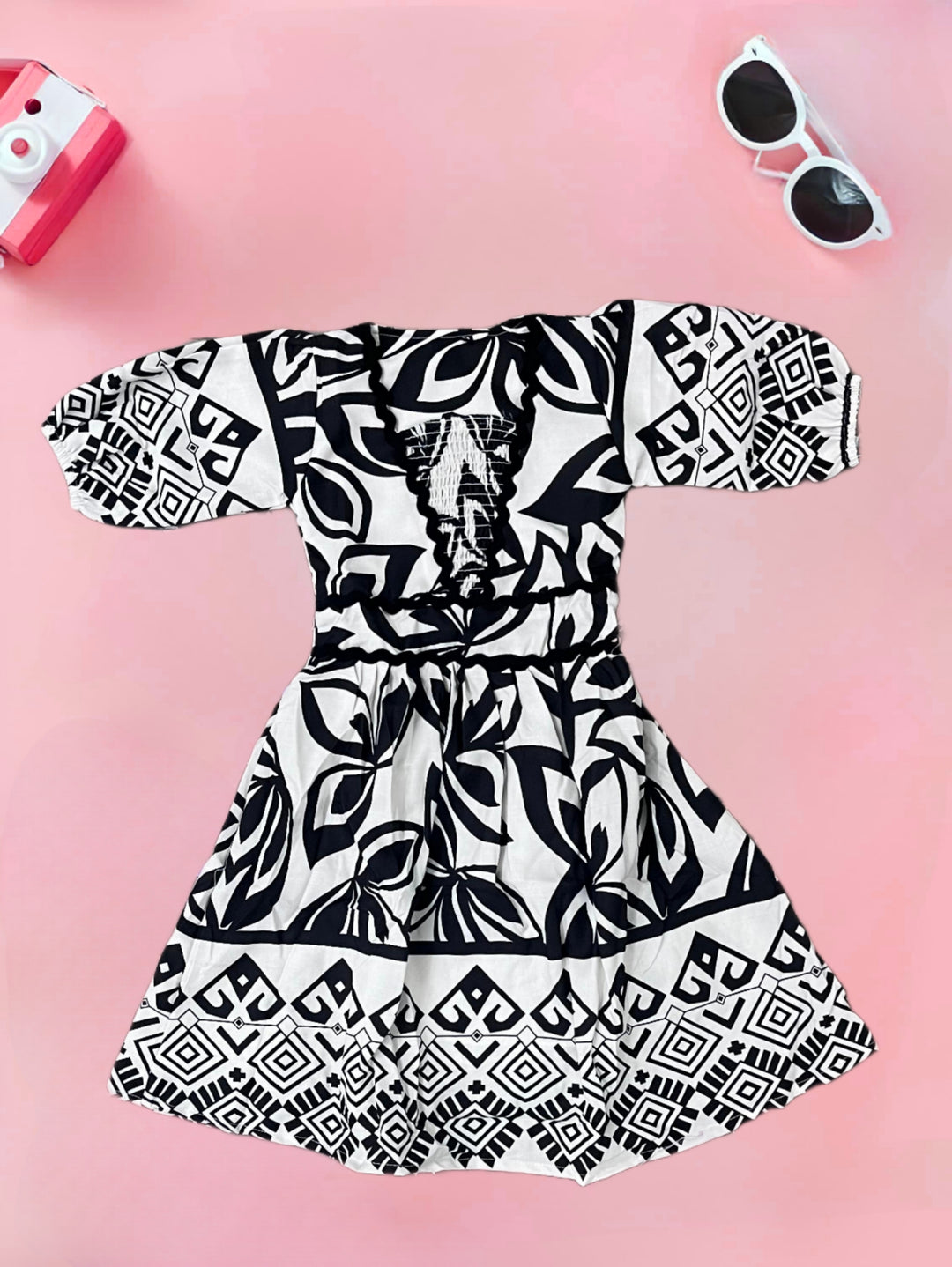 Girls Cotton Printed Dress [GD-7252] (4-12 Years)