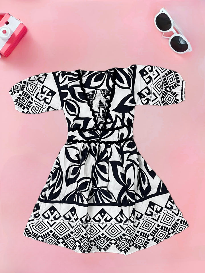Girls Cotton Printed Dress [GD-7252] (4-12 Years)