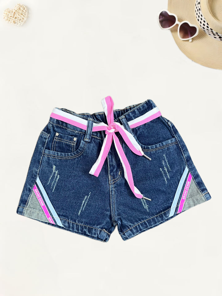 Girls Distress Dusty Denim Shorts [GS-986] [1-5Years]