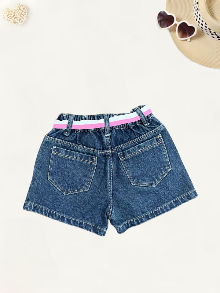 Girls Distress Dusty Denim Shorts [GS-986] [1-5Years]