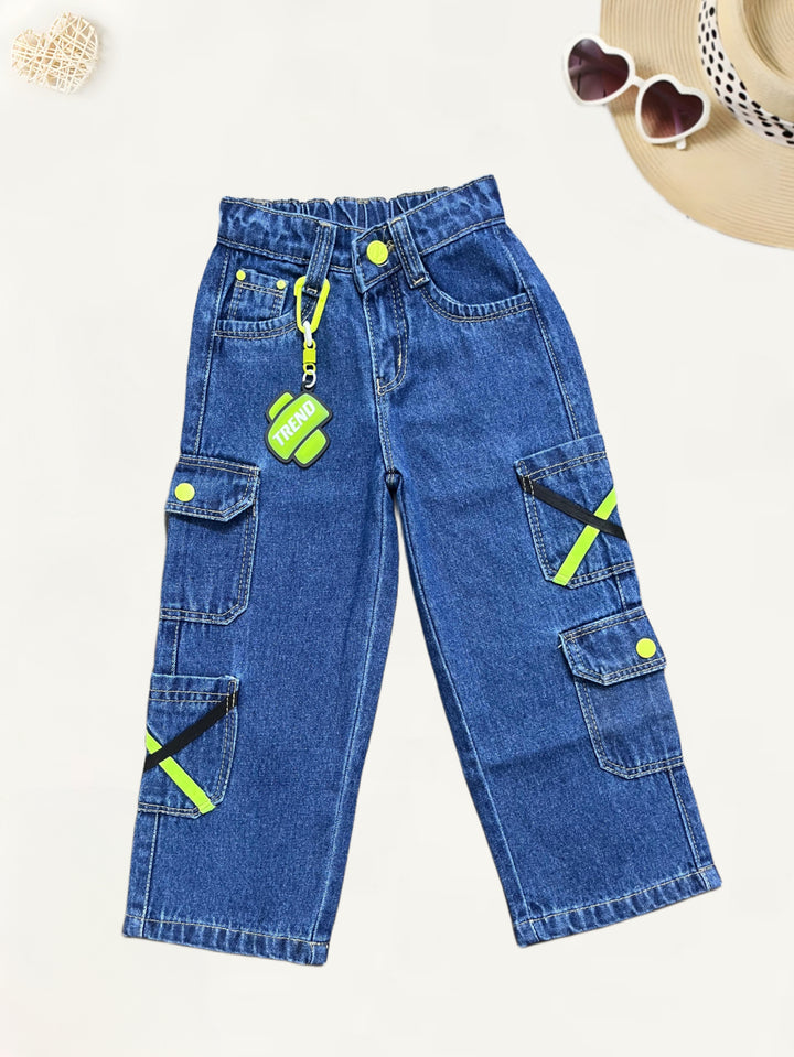 Girls 8 Pocket Wide Leg Jeans[GJ-916] (1-12Years)