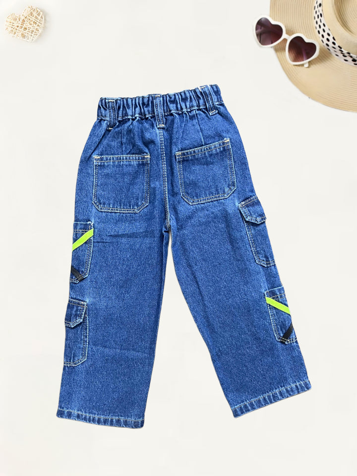 Girls 8 Pocket Wide Leg Jeans[GJ-916] (1-12Years)