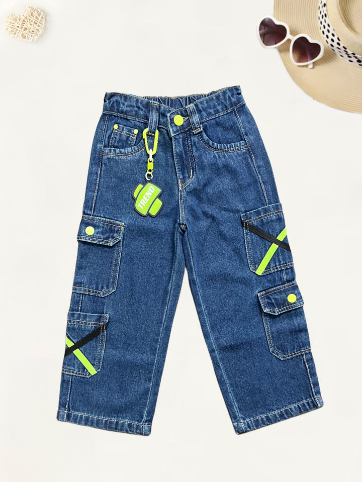 Girls 8 Pocket Wide Leg Jeans[GJ-936] (1-12Years)