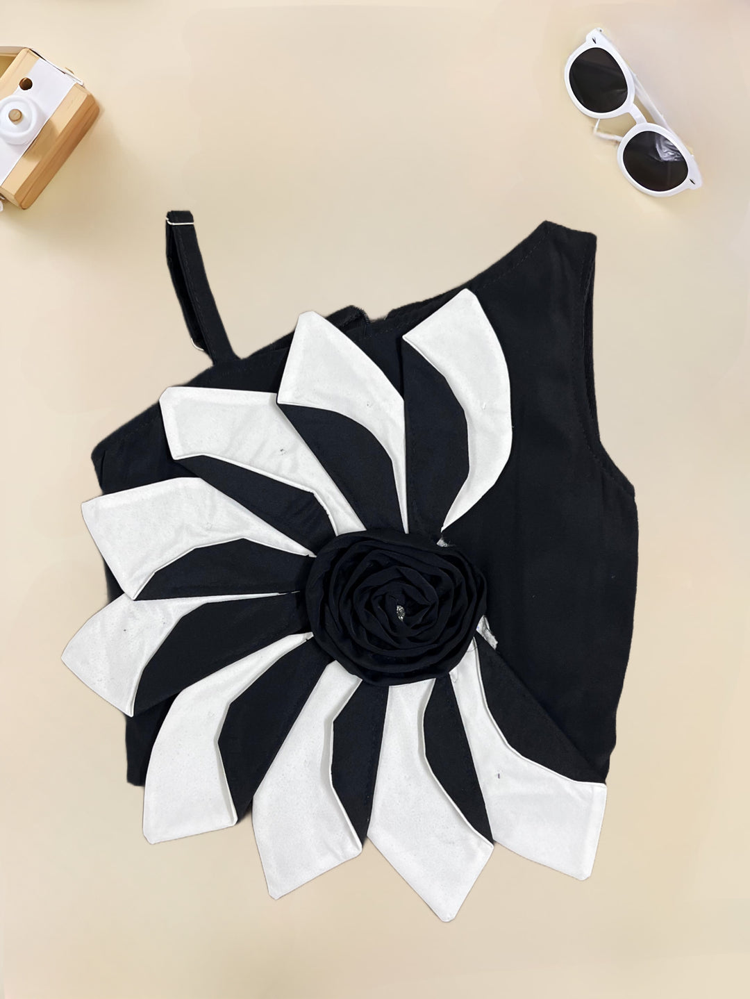 Girl's Party Wear Black Flower Co-Ord Set [GCS-7219](2-10 Years)