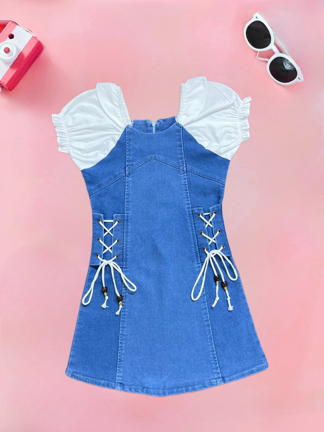 Girls  Light Denim One-piece [GD-7194] (4-12 Years)