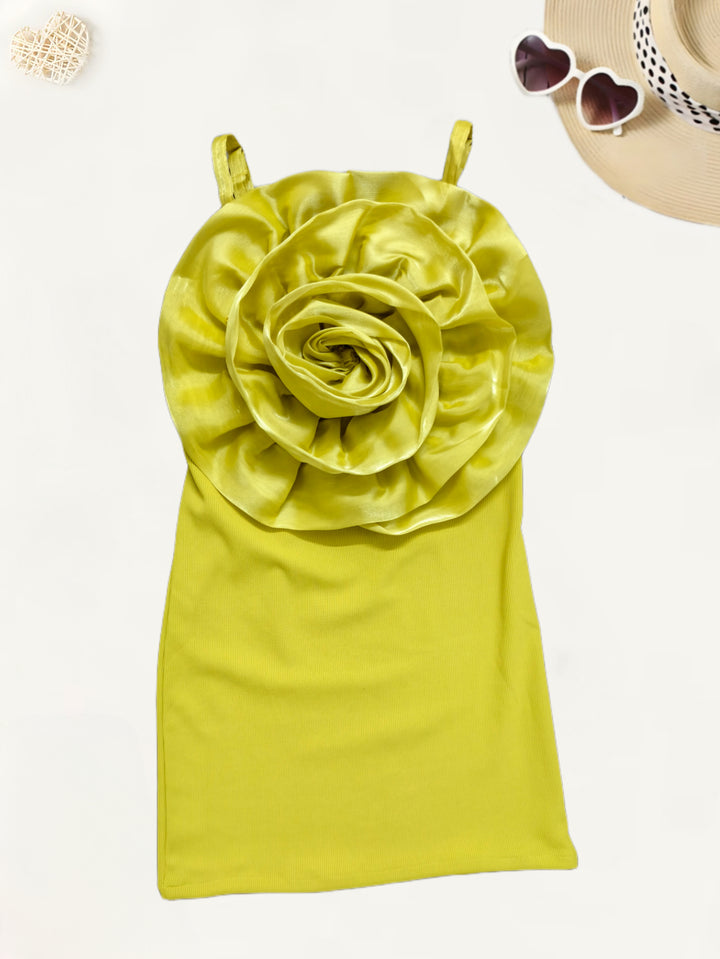 Girls Mustard Yellow Bodycon Dress [GT-7183] (2-12 Years)