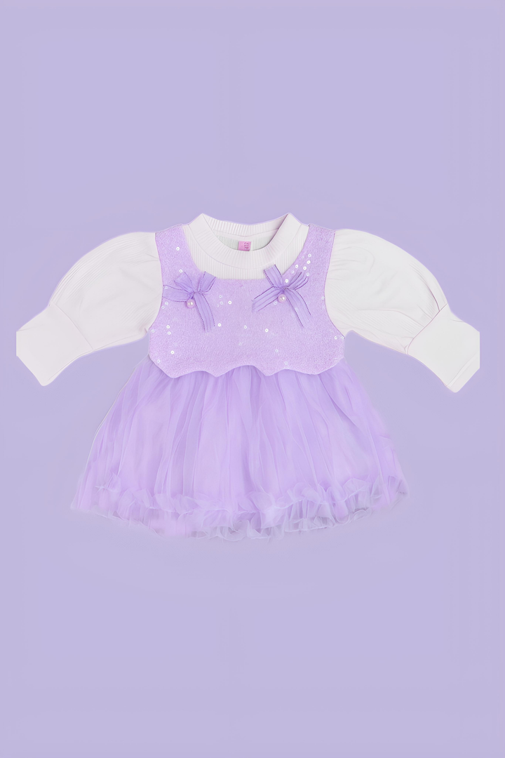 Girl’s Imported Purple Frock [GF-7393] (9M - 3 Years)