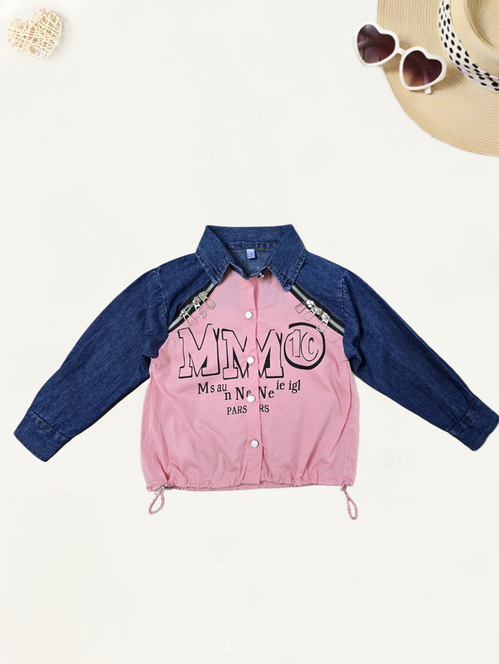 Girls Fancy Designer Peach Shirt [GT-781] [4-12 Years]