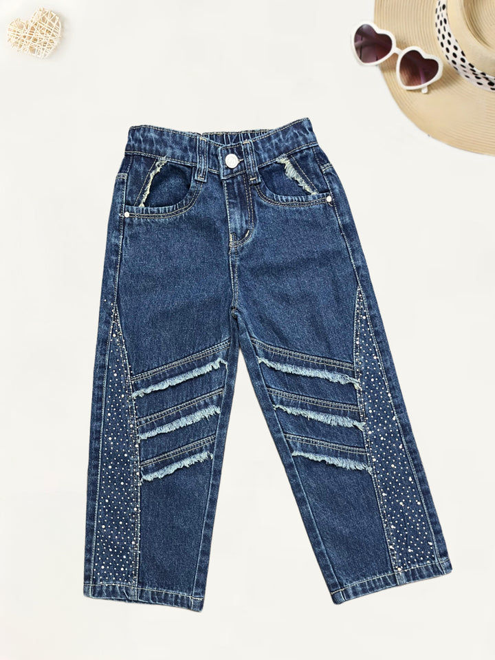 Girls Embellished Denim Jeans[GJ-846] (1-12Years)