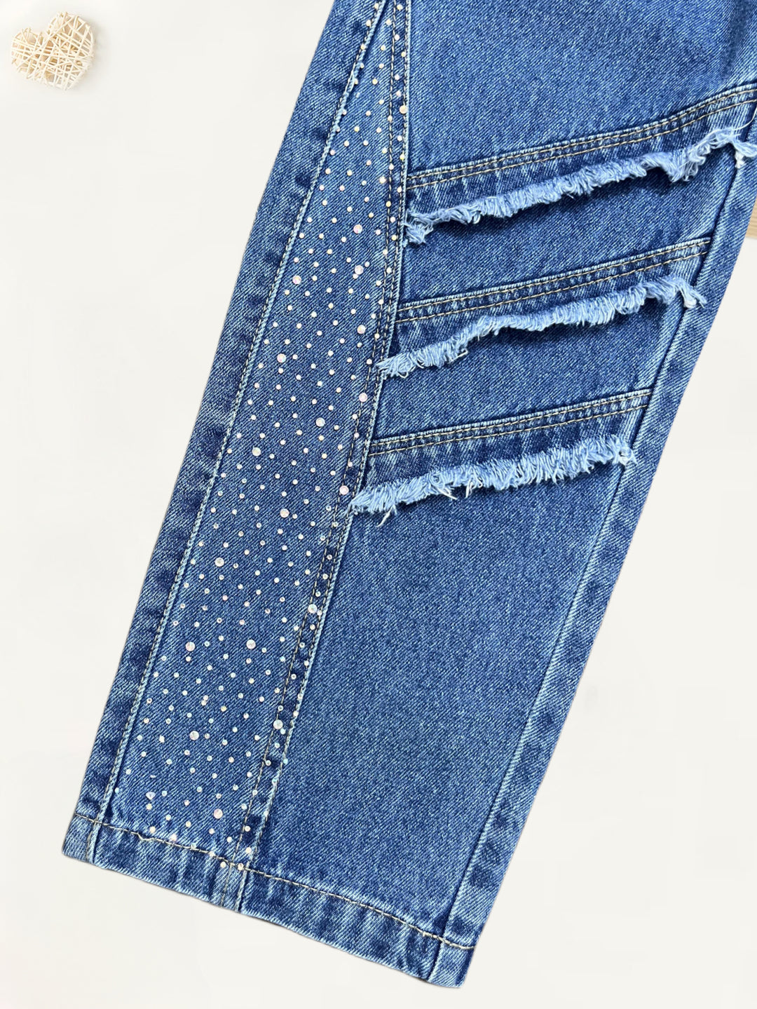 Girls Embellished Light Blue Denim Jeans[GJ-840] (1-12Years)