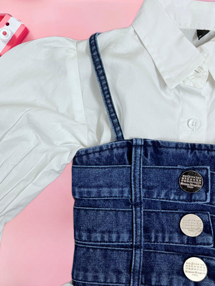 Girls Two-piece Dark Denim Top [GT-499] [5-13Years]