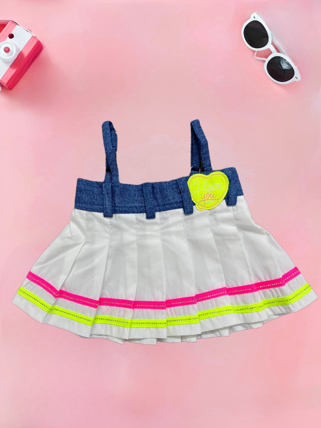 Girls Spaghetti Party wear White top [GT-645] [1-6 Year]