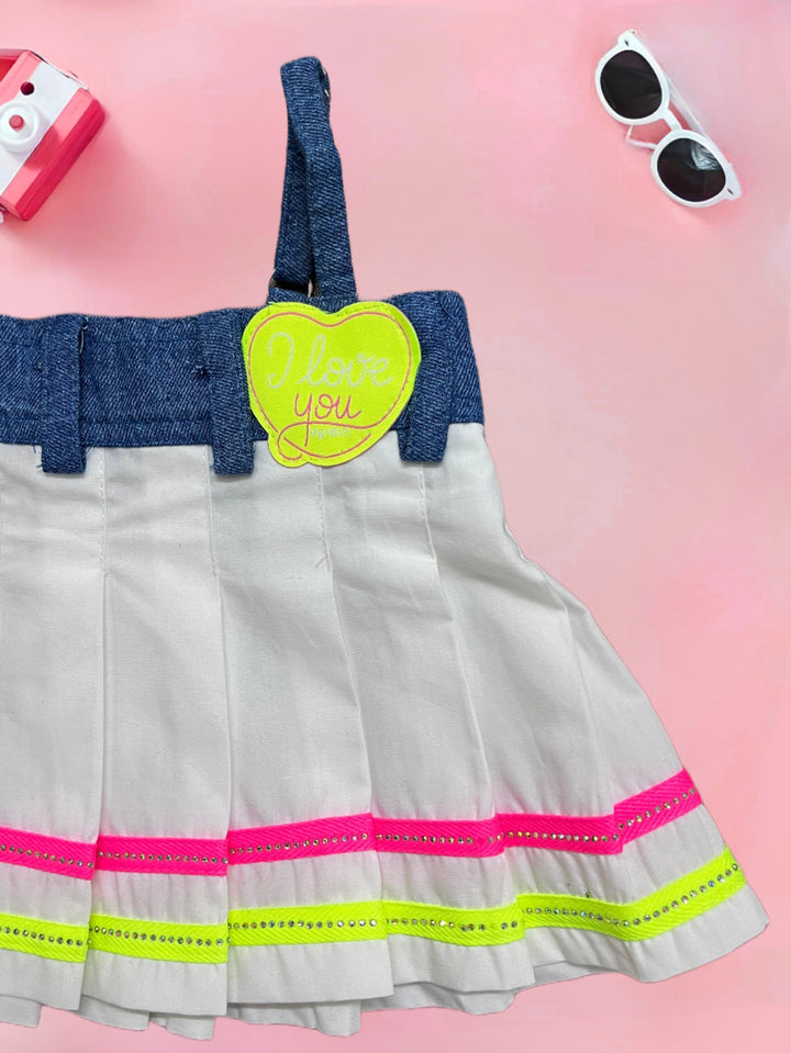 Girls Spaghetti Party wear White top [GT-645] [1-6 Year]