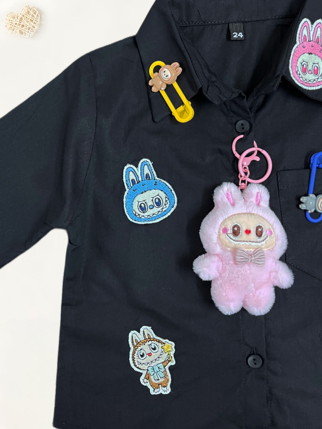 Girls Black Labubu Shirt [GT-702] [4-12Years]