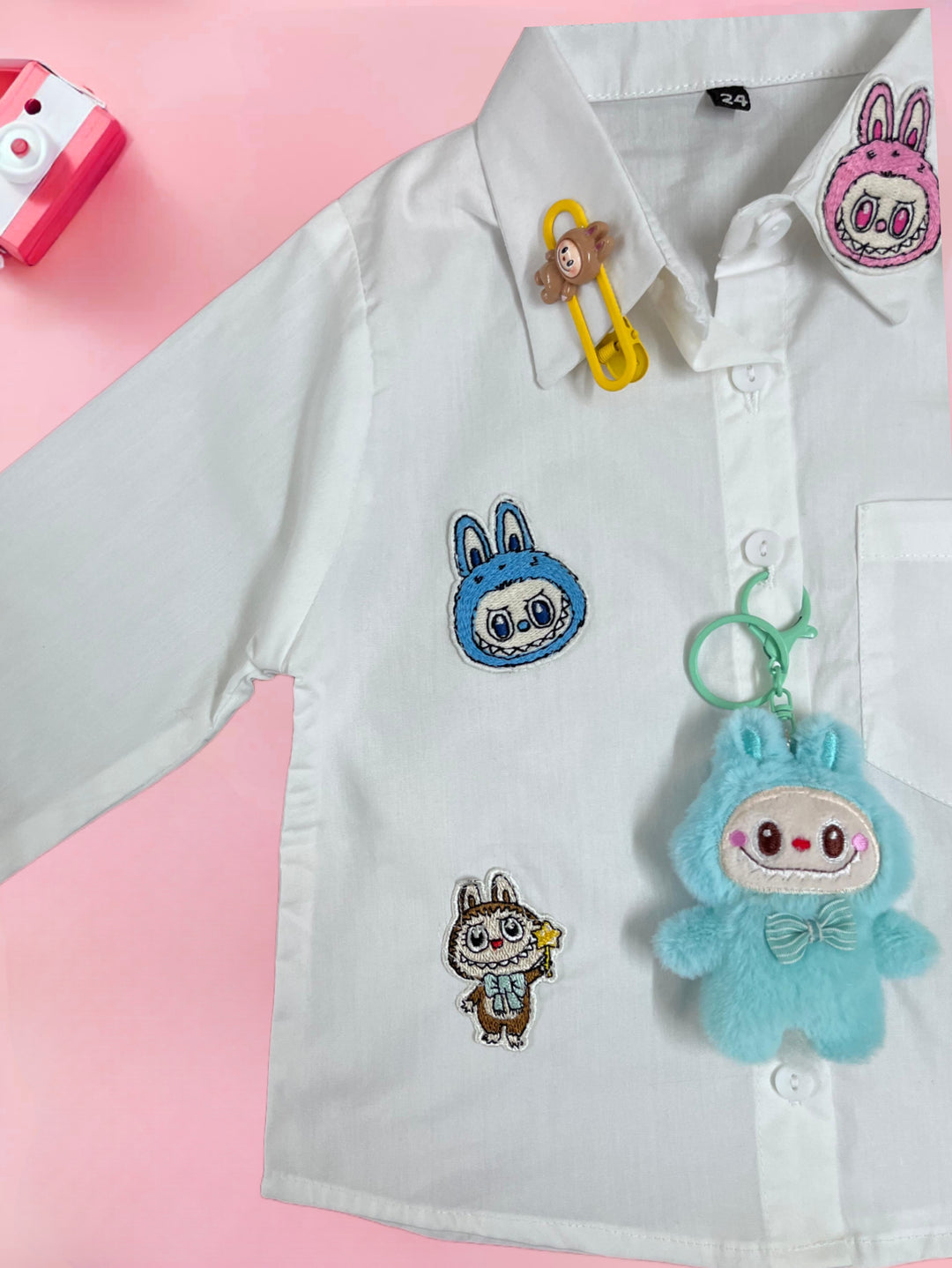 Girls White Labubu Shirt [GT-701] [4-12Years]