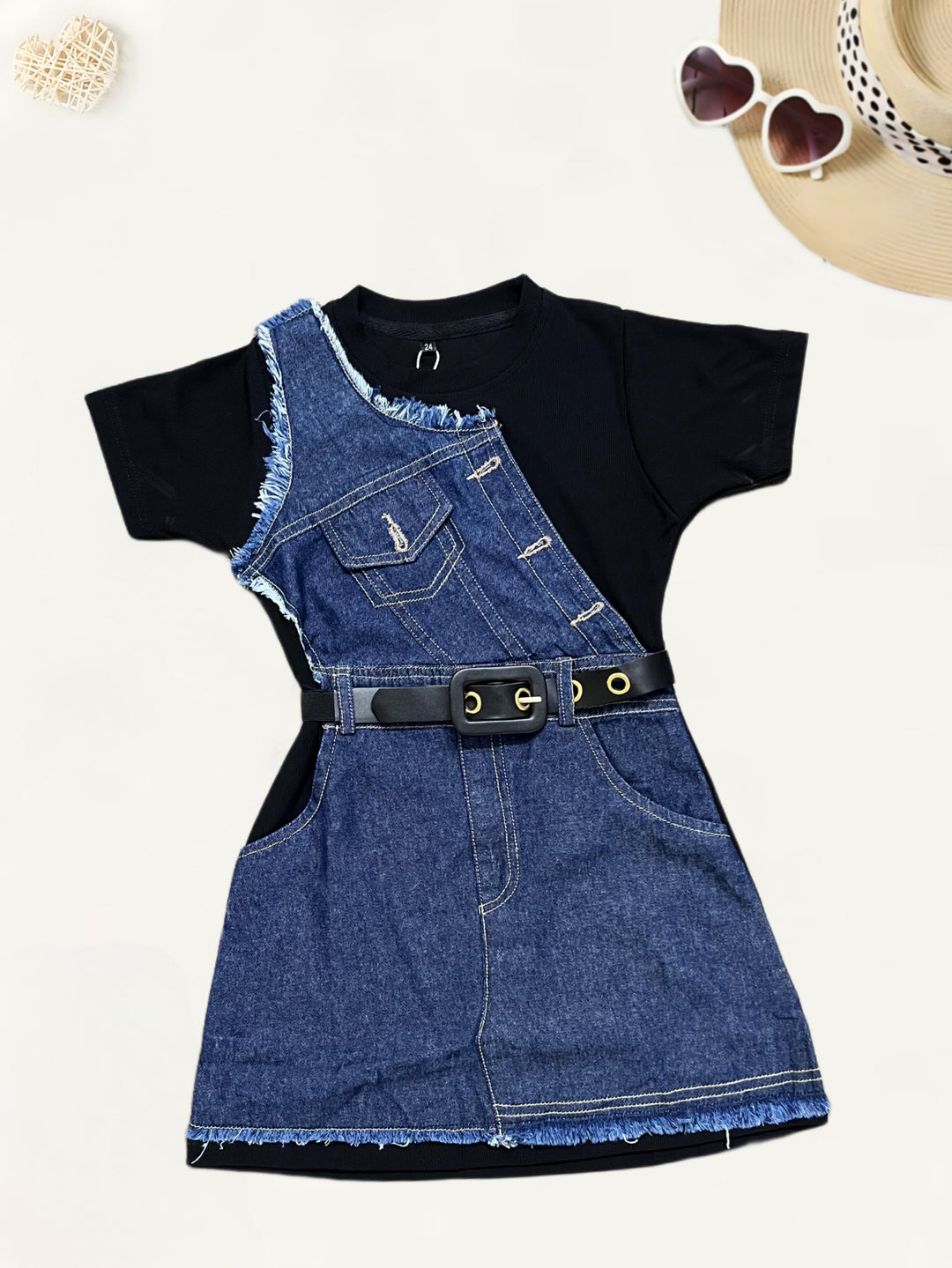 Girls Denim One-peice [GD-6911] (4-12 Years)